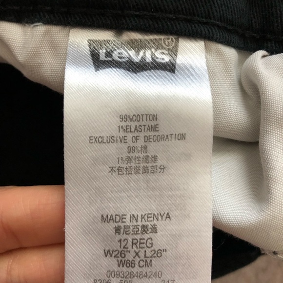 Levi’s 511 Slim Black Kids Jeans 12 Reg - Picture 10 of 11